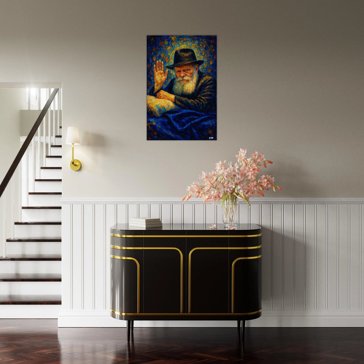 Lubavitcher Rebbe canvas print - chabad rabbi portrait by Abish, view 4