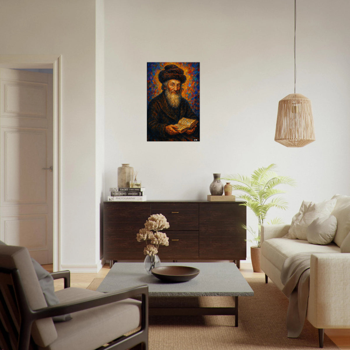 Chassam Sofer - gedolim rabbi portrait, canvas print by Abish