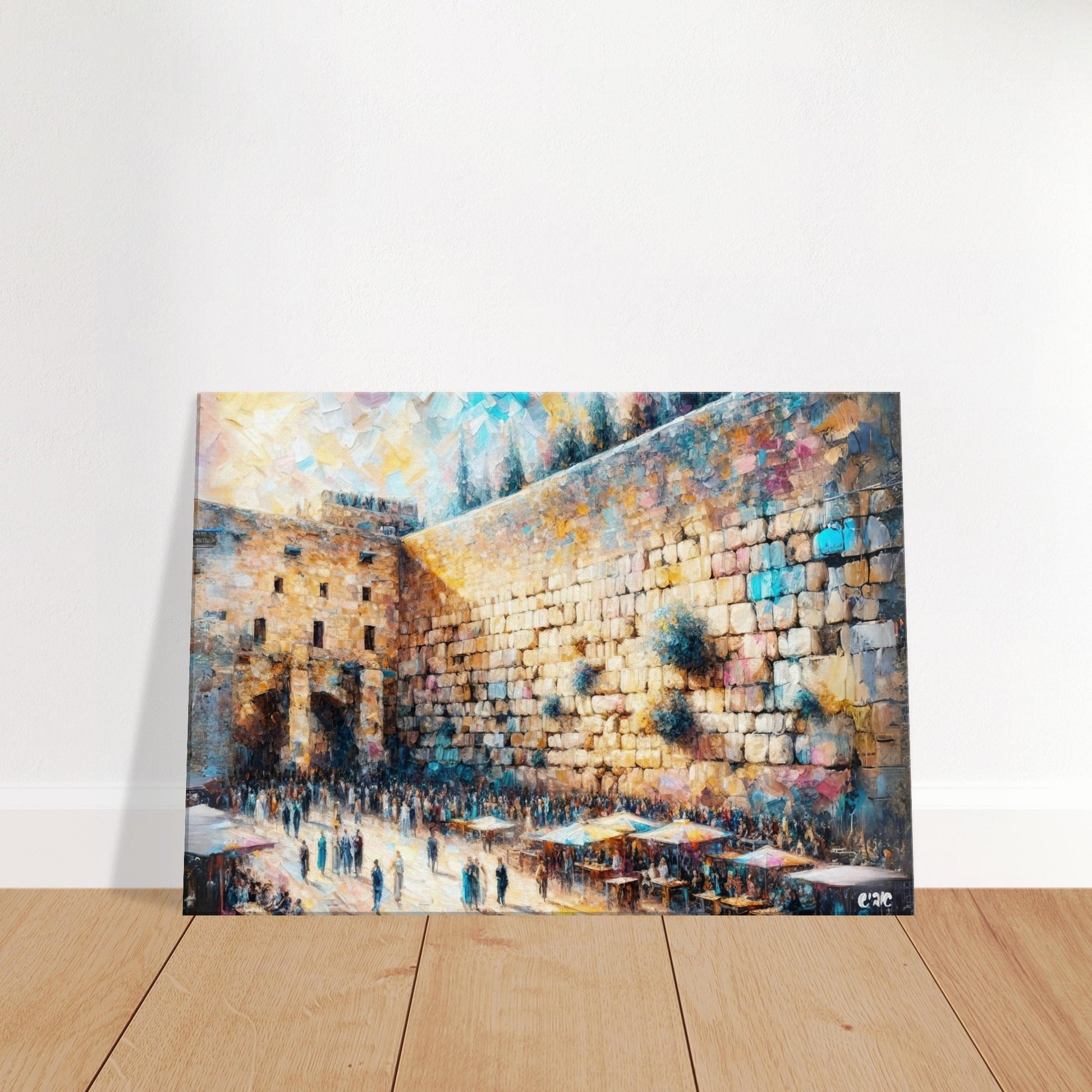 Kotel canvas print - western wall jerusalem painting by Abish, view 6