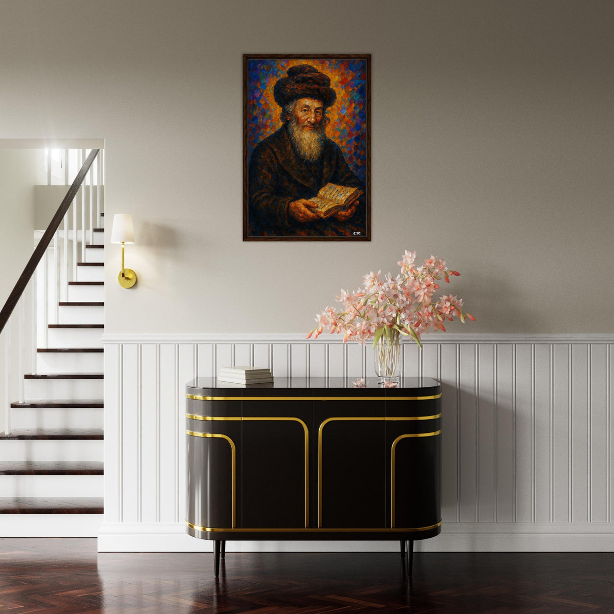 Chassam Sofer framed canvas print - gedolim rabbi portrait by Abish, view 2