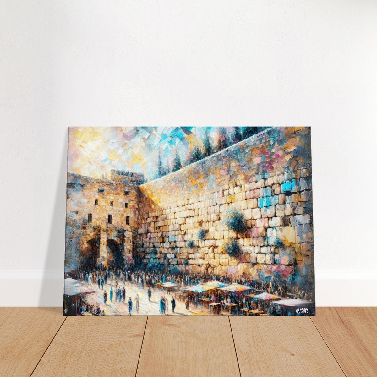 Kotel canvas print - western wall jerusalem painting by Abish, view 8