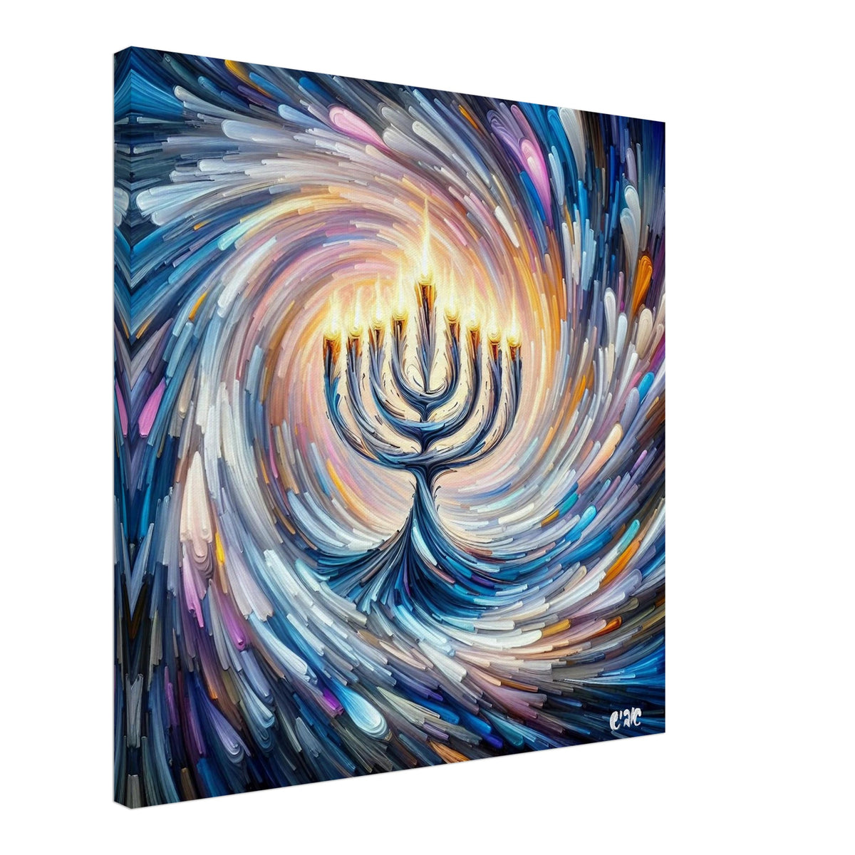 8 Nights canvas print - chanukah menorah painting by Abish, view 7
