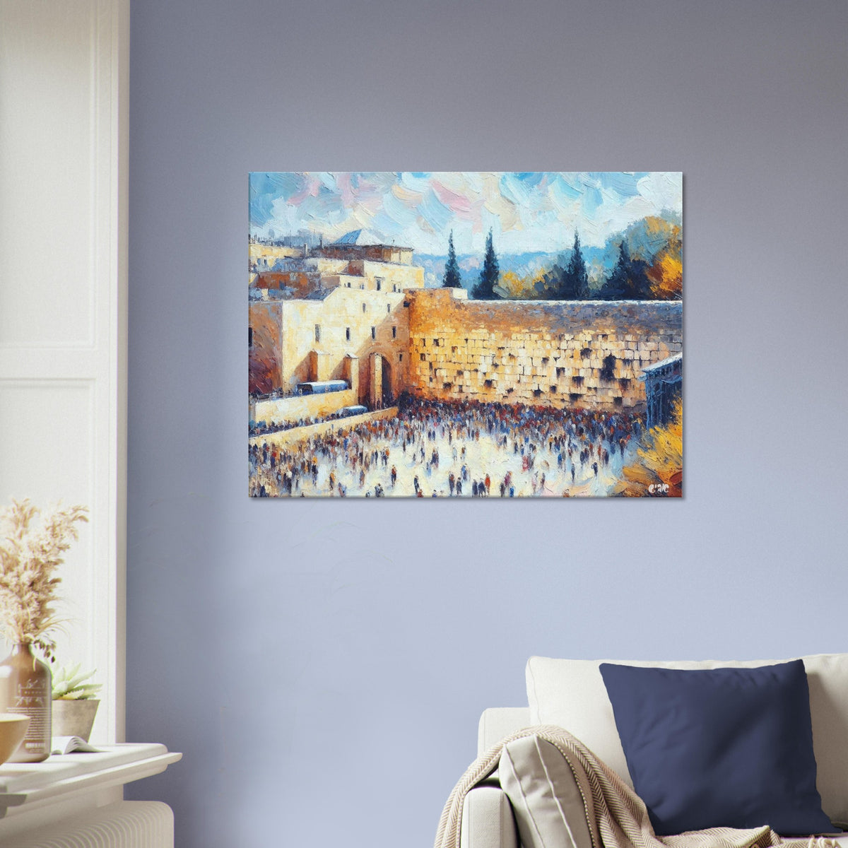 Kotel III canvas print - western wall jerusalem painting by Abish, view 9