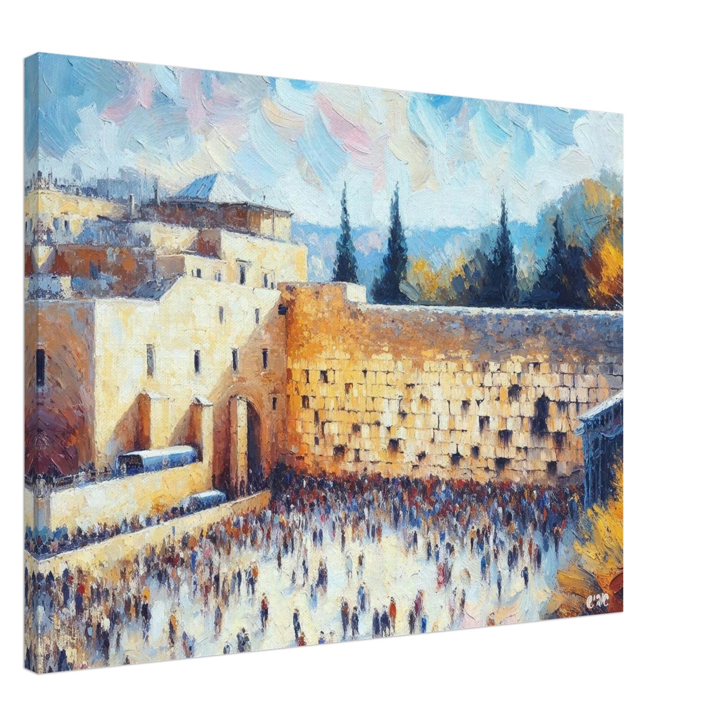 Kotel III canvas print - western wall jerusalem painting by Abish, view 3