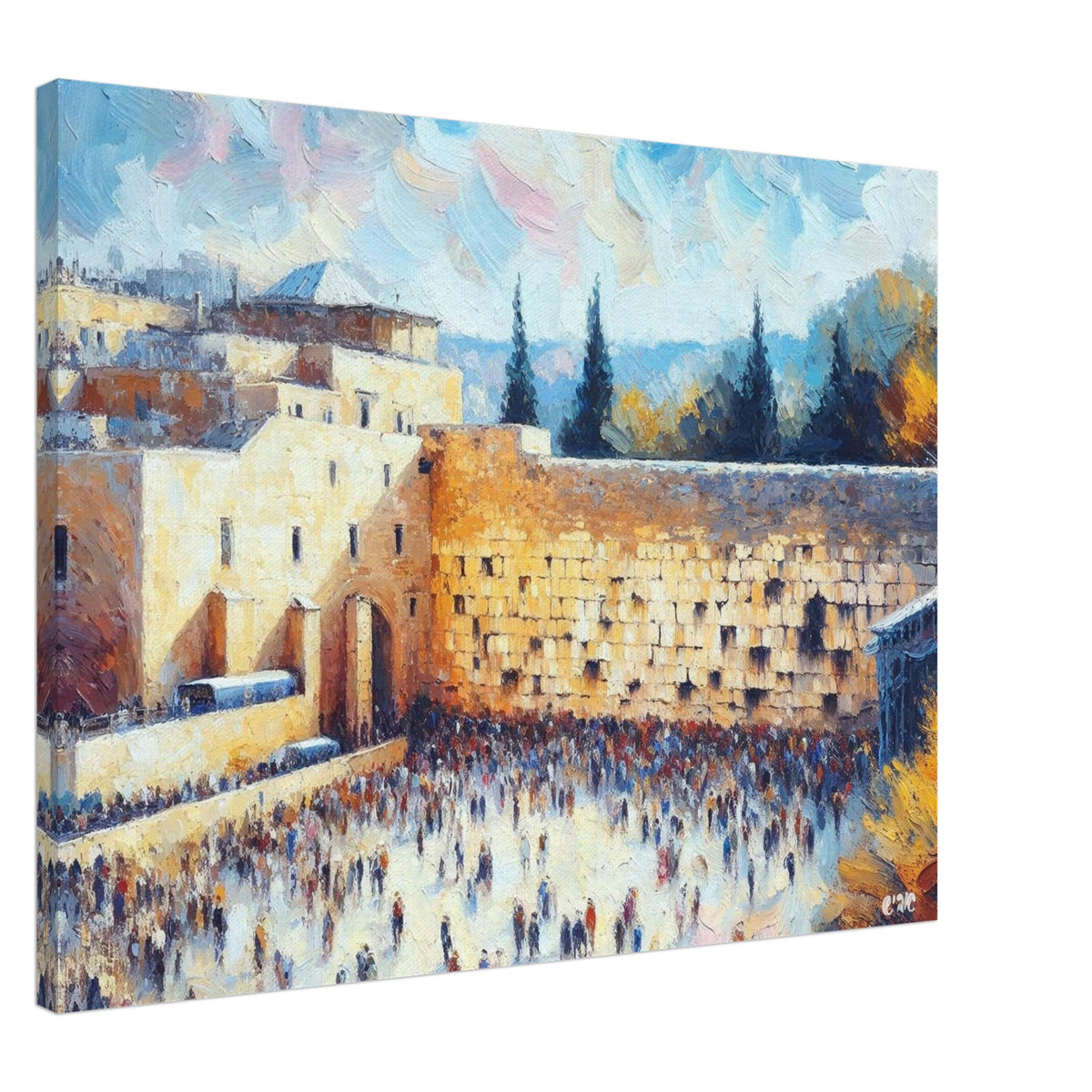 Kotel III canvas print - western wall jerusalem painting by Abish, view 3