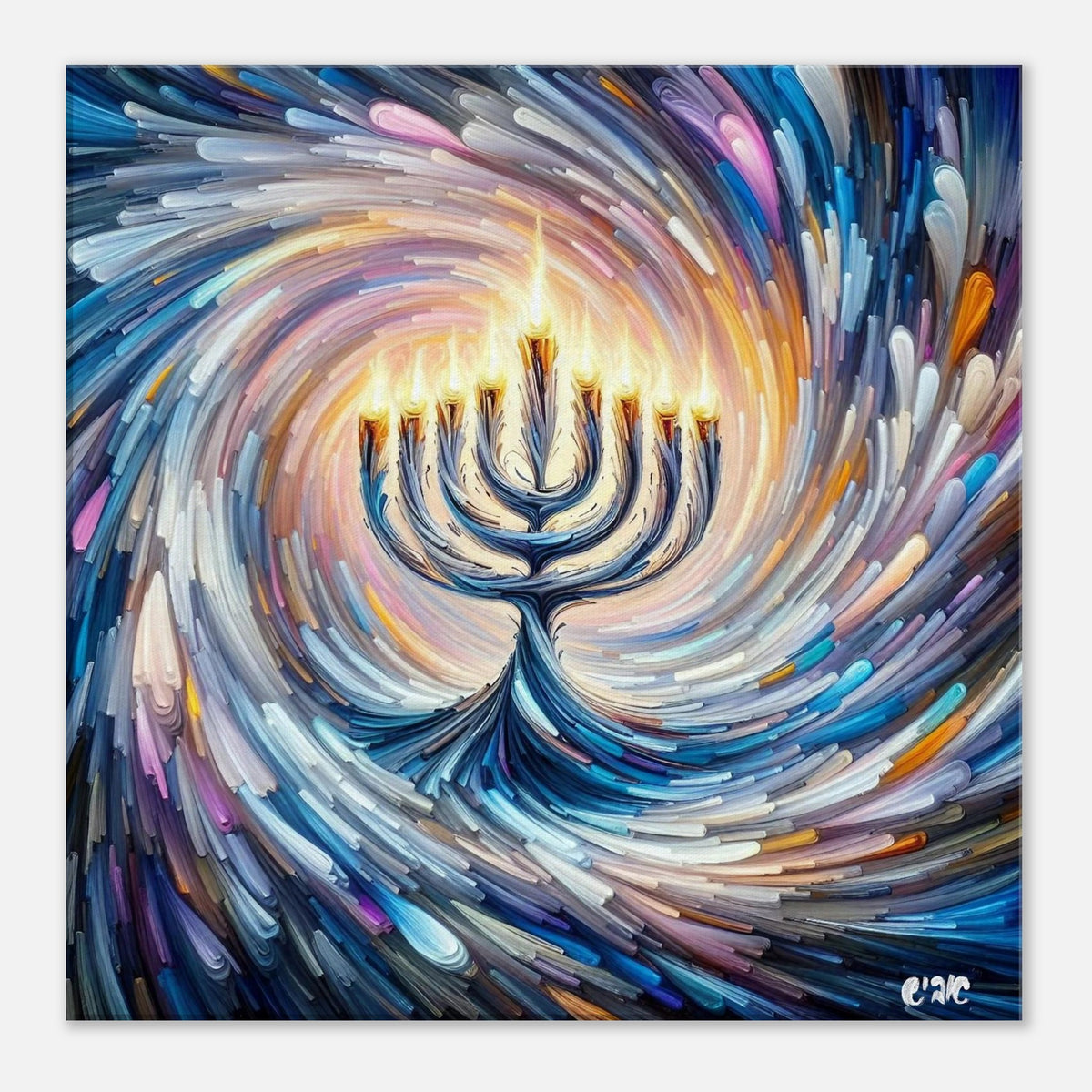 8 Nights canvas print - chanukah menorah painting by Abish, view 9