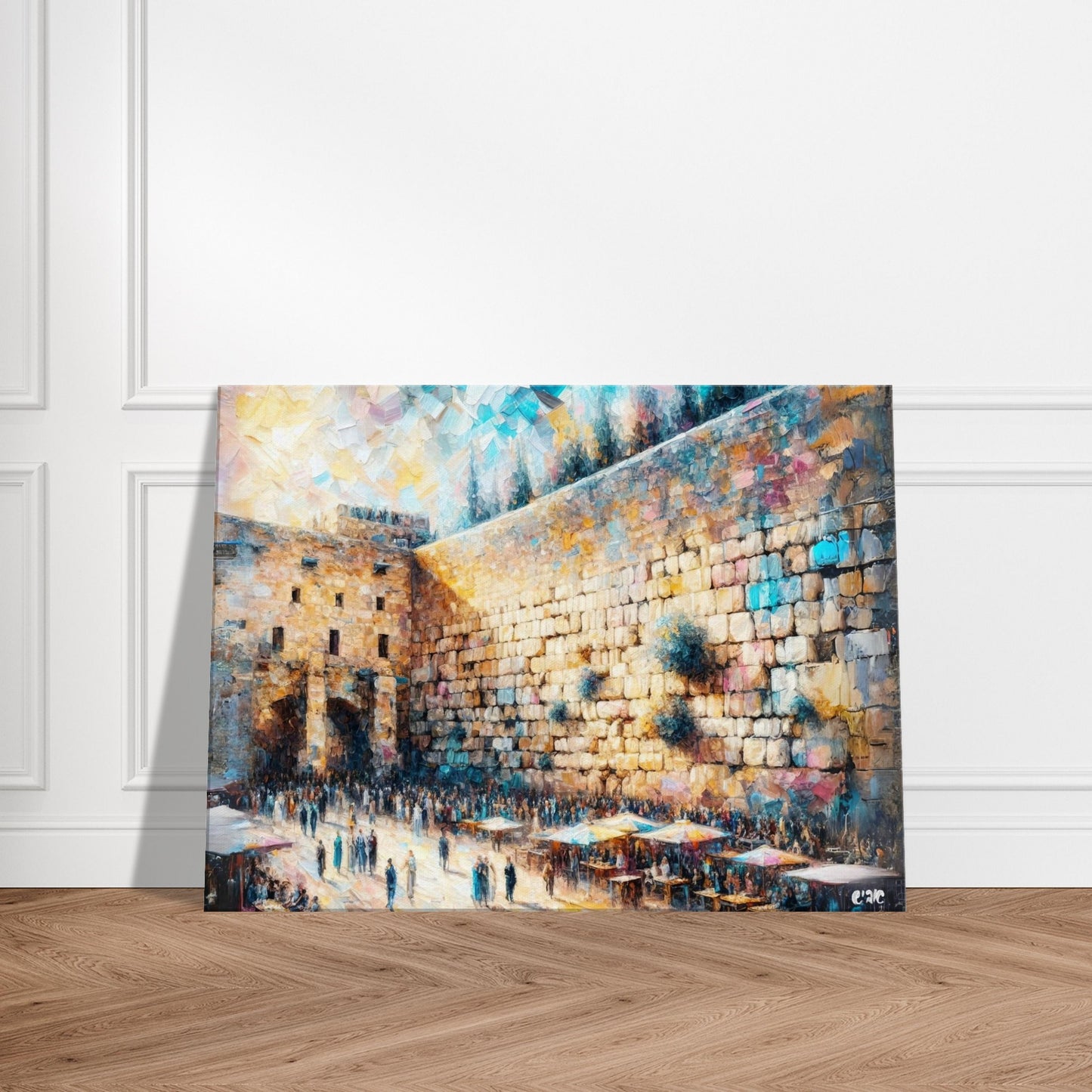 Kotel canvas print - western wall jerusalem painting by Abish, view 10