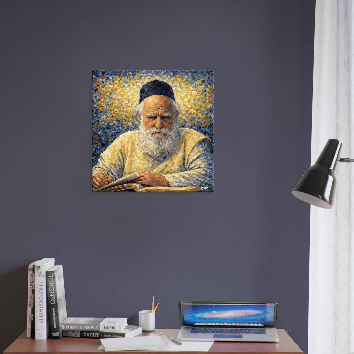 Rav Moshe Feinstein canvas print - gedolim rabbi portrait by Abish, view 2