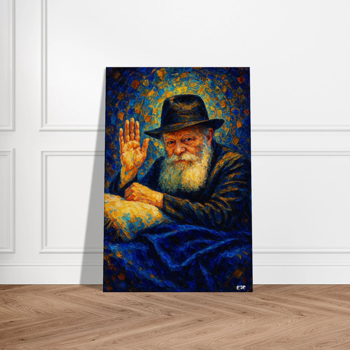 Lubavitcher Rebbe - chabad rabbi portrait, canvas print by Abish