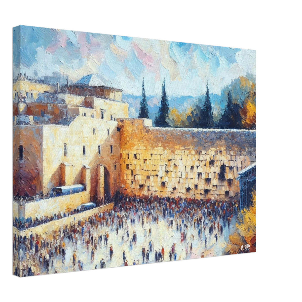 Kotel III canvas print - western wall jerusalem painting by Abish, view 7