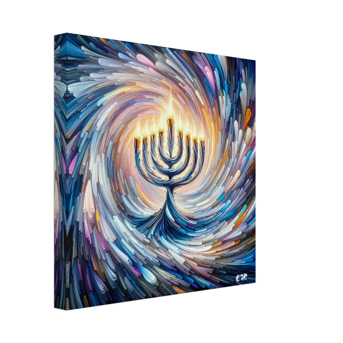 8 Nights canvas print - chanukah menorah painting by Abish, view 4