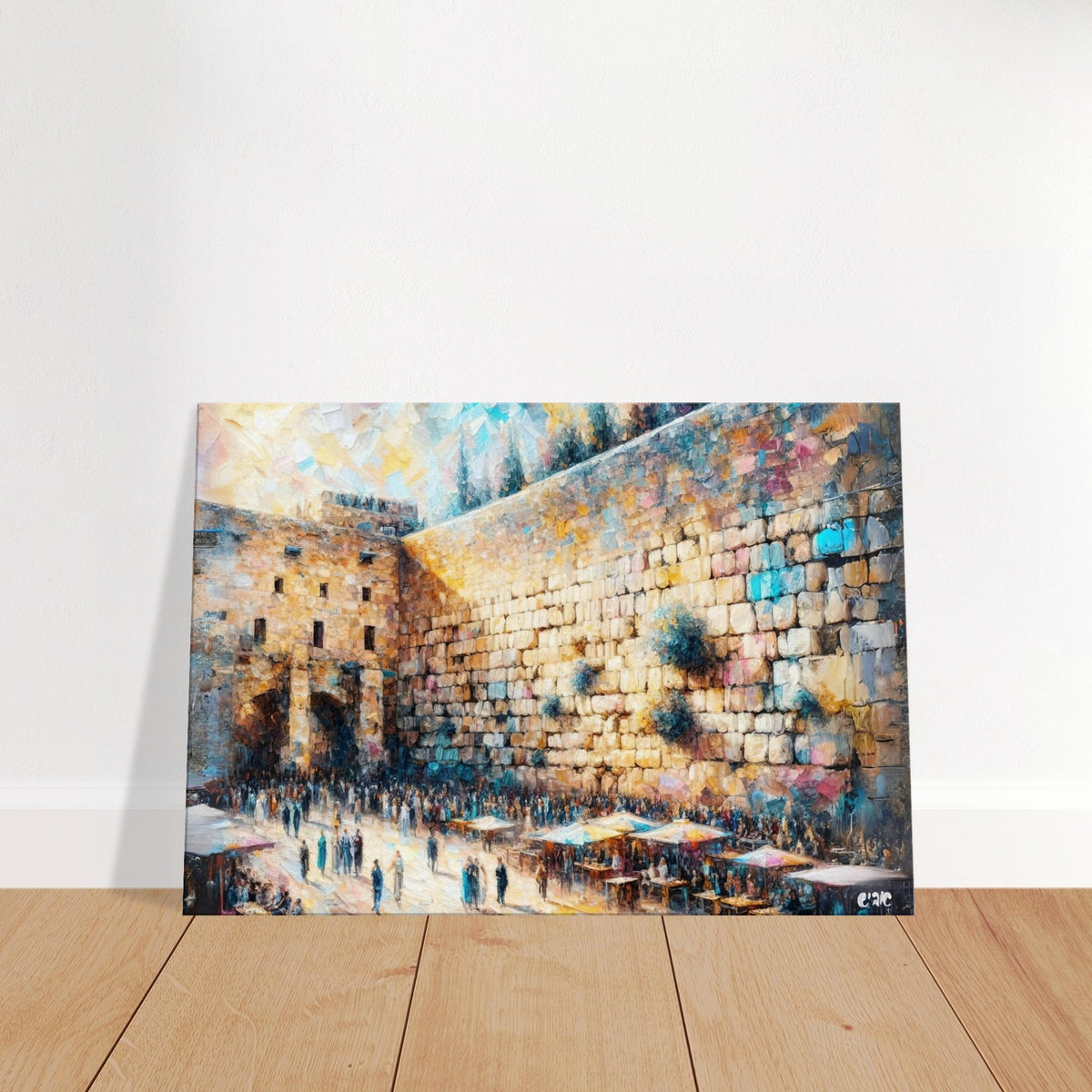 Kotel canvas print - western wall jerusalem painting by Abish, view 2