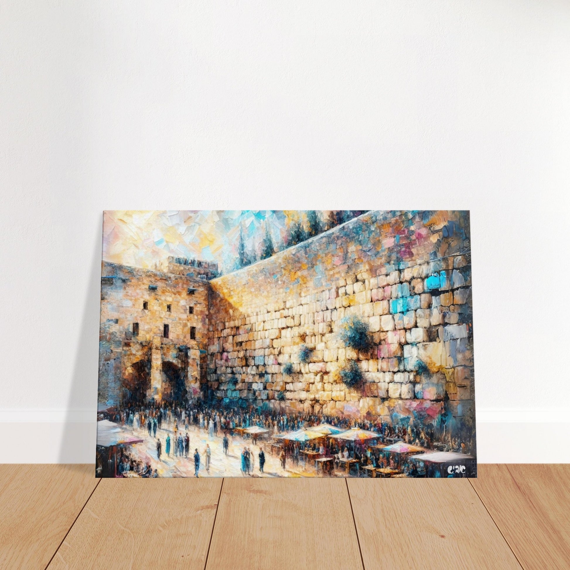Kotel canvas print - western wall jerusalem painting by Abish, view 2