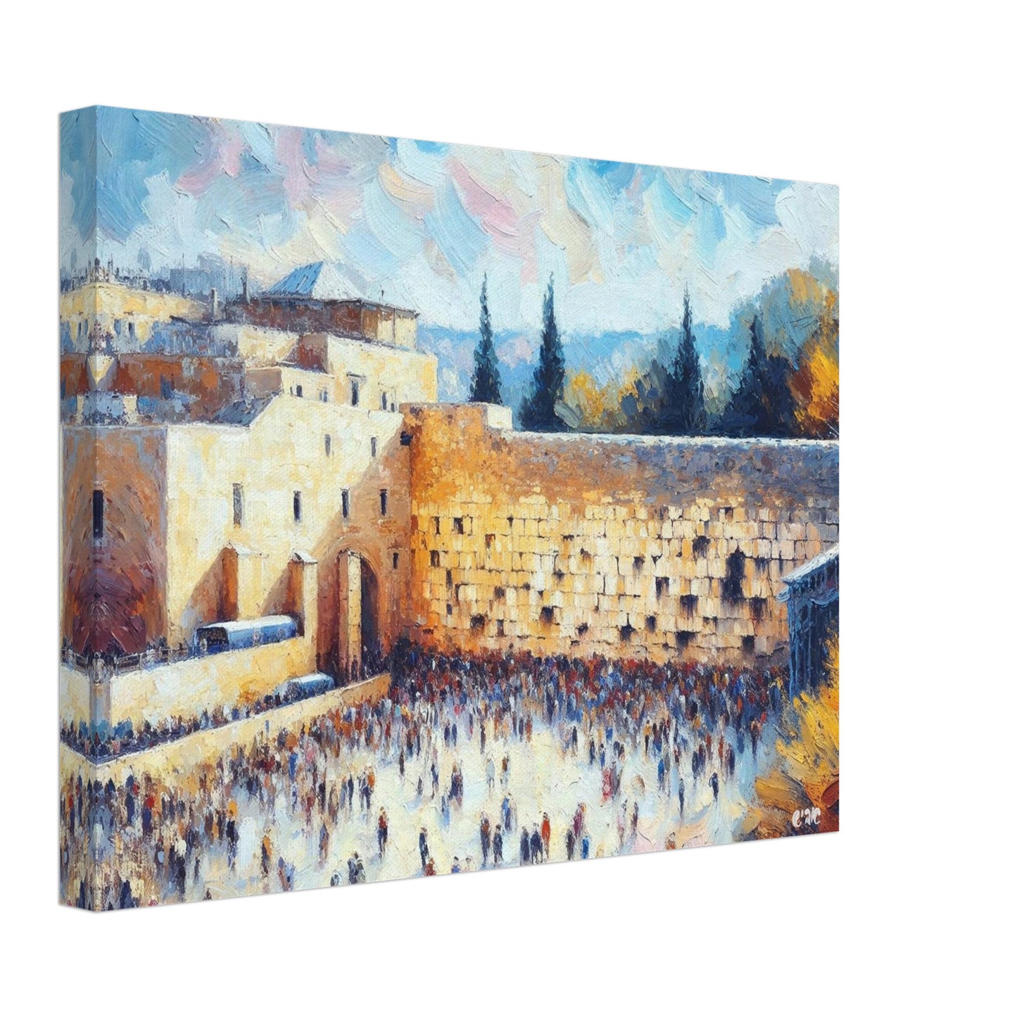 Kotel III canvas print - western wall jerusalem painting by Abish, view 6