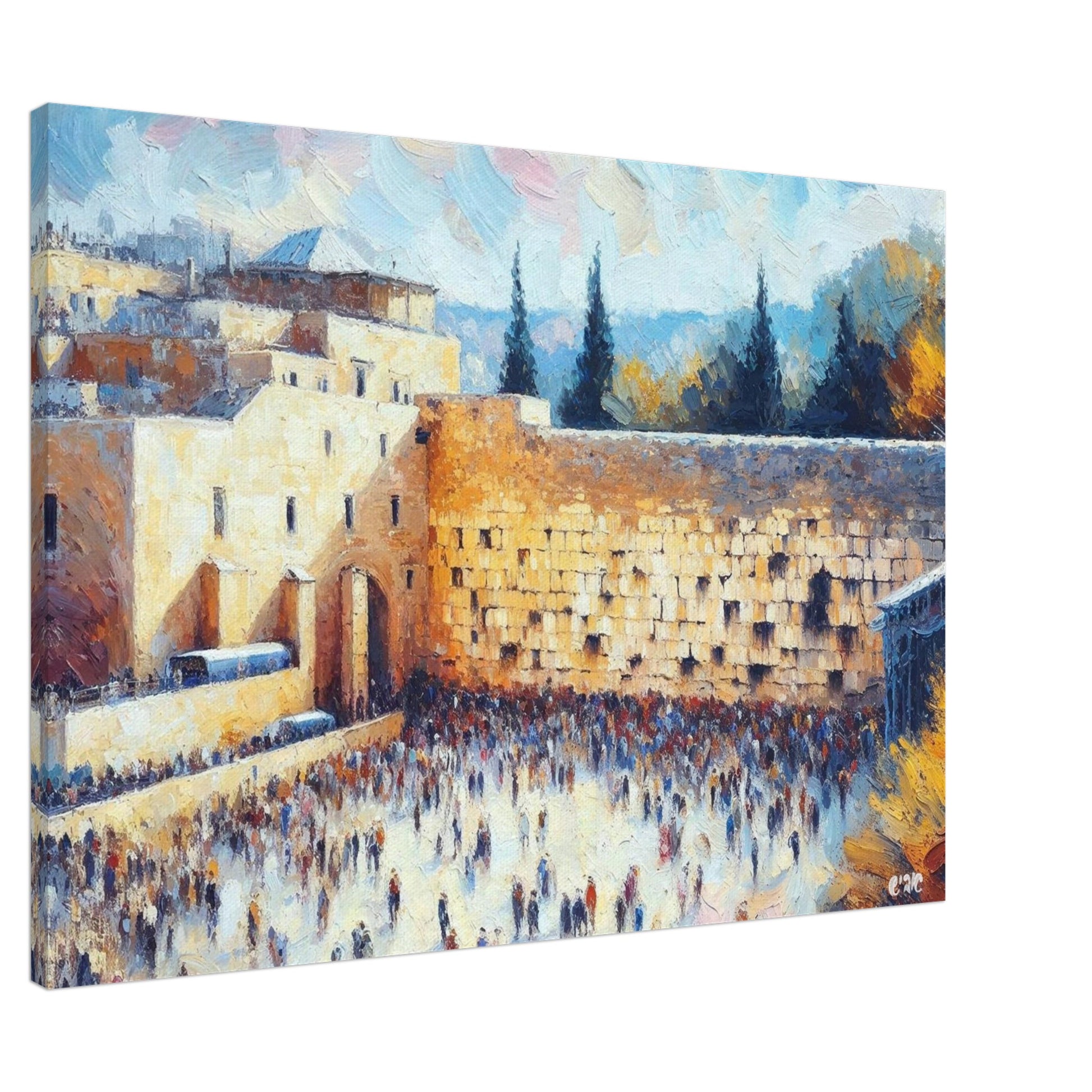 Kotel III canvas print - western wall jerusalem painting by Abish, view 5