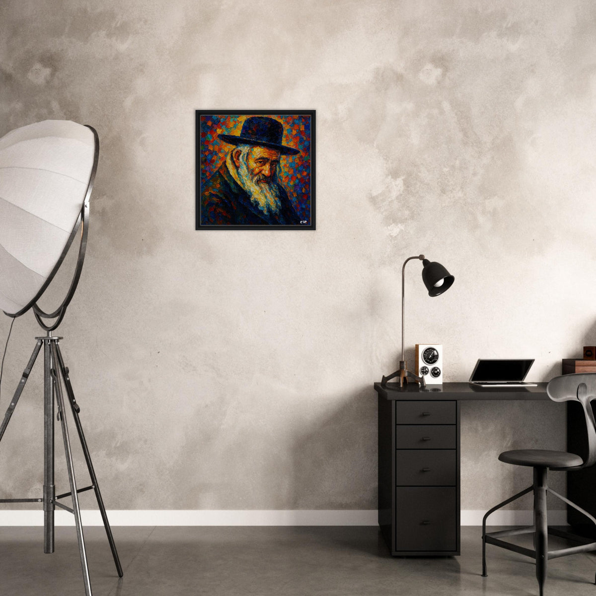 Reb Shayale framed canvas print - kerestir rabbi portrait by Abish, view 9