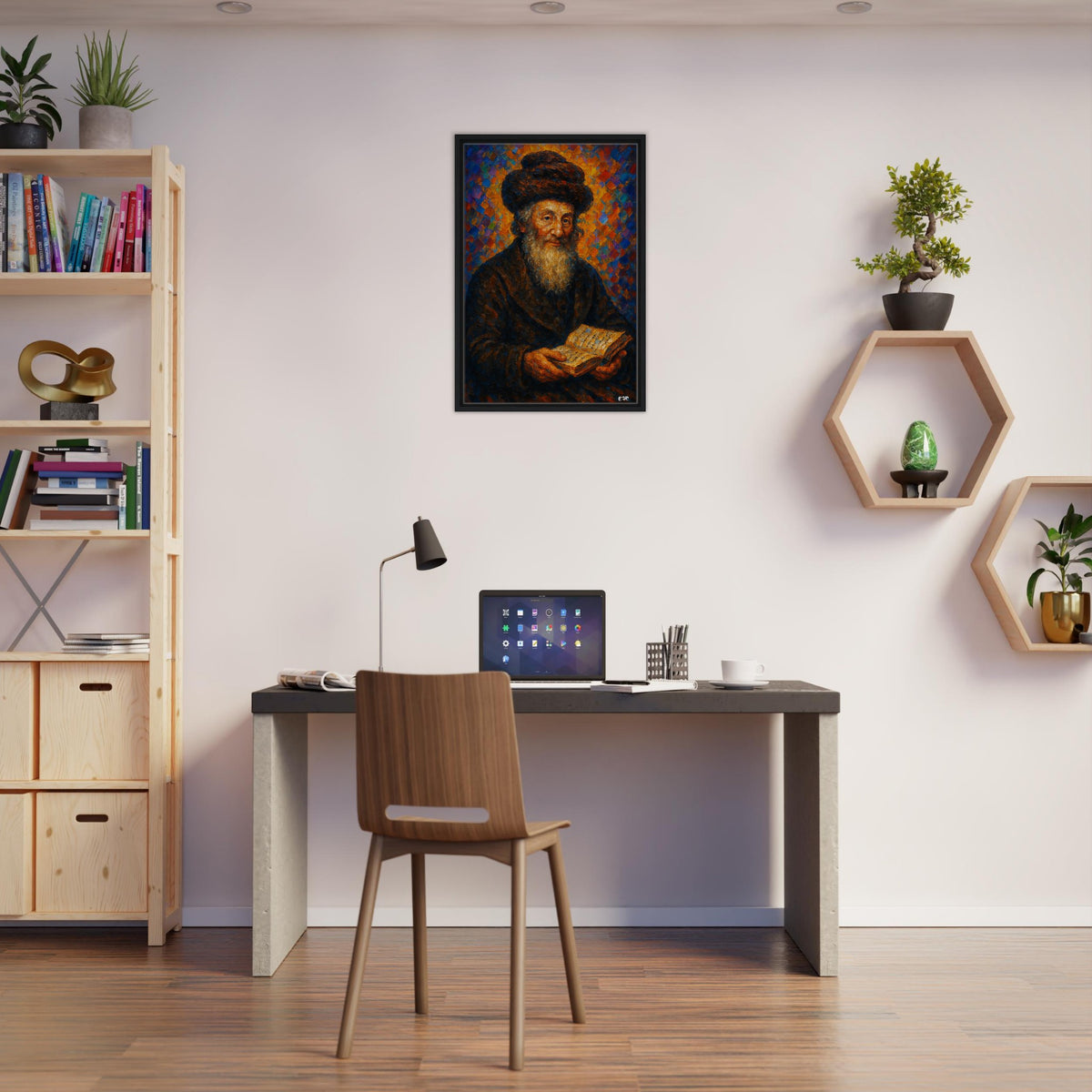 Chassam Sofer - gedolim rabbi portrait, framed canvas print by Abish