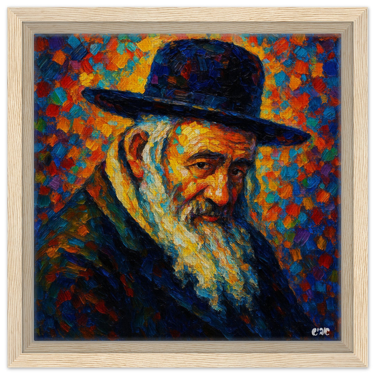 Reb Shayale framed canvas print - kerestir rabbi portrait by Abish, view 3