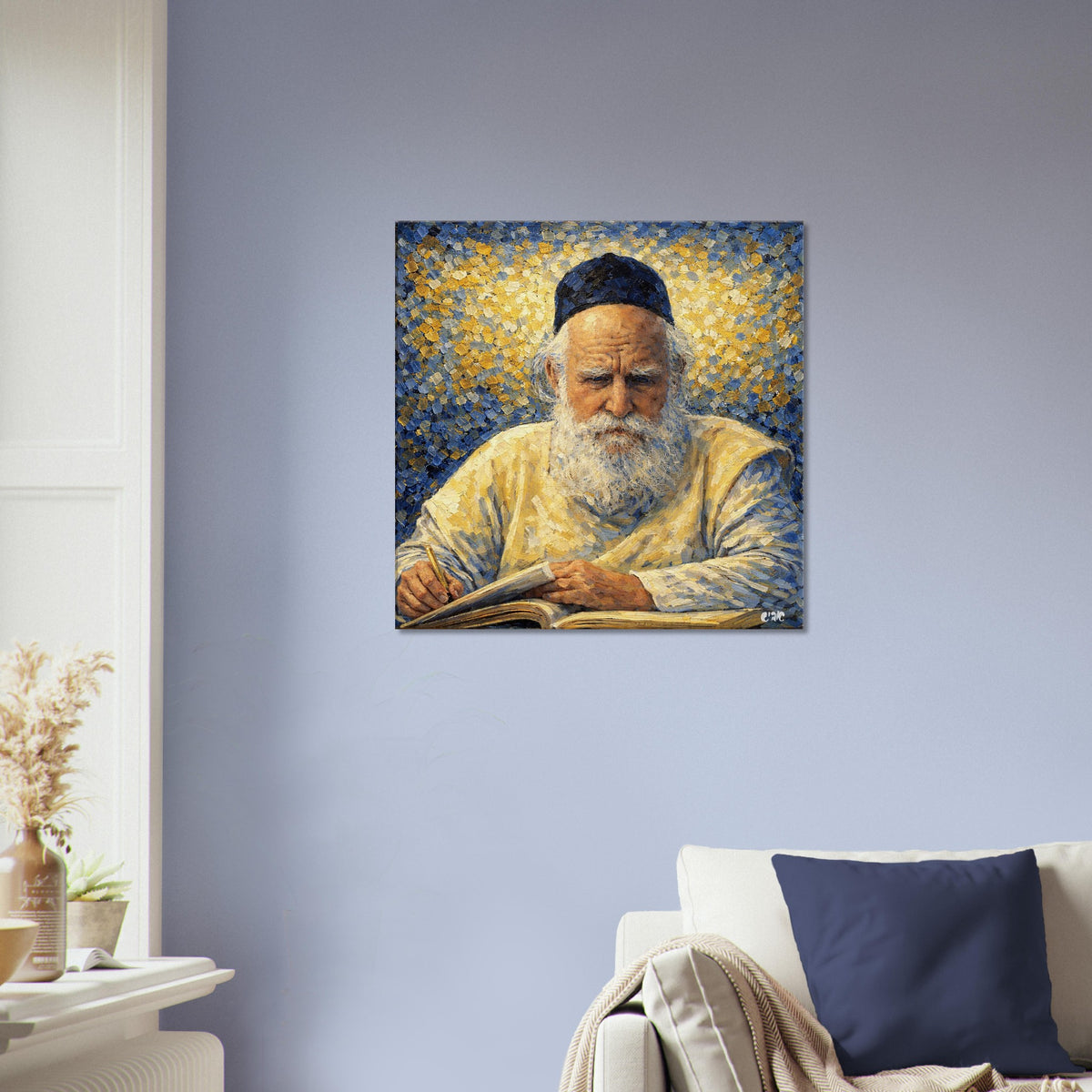 Rav Moshe Feinstein canvas print - gedolim rabbi portrait by Abish, view 6