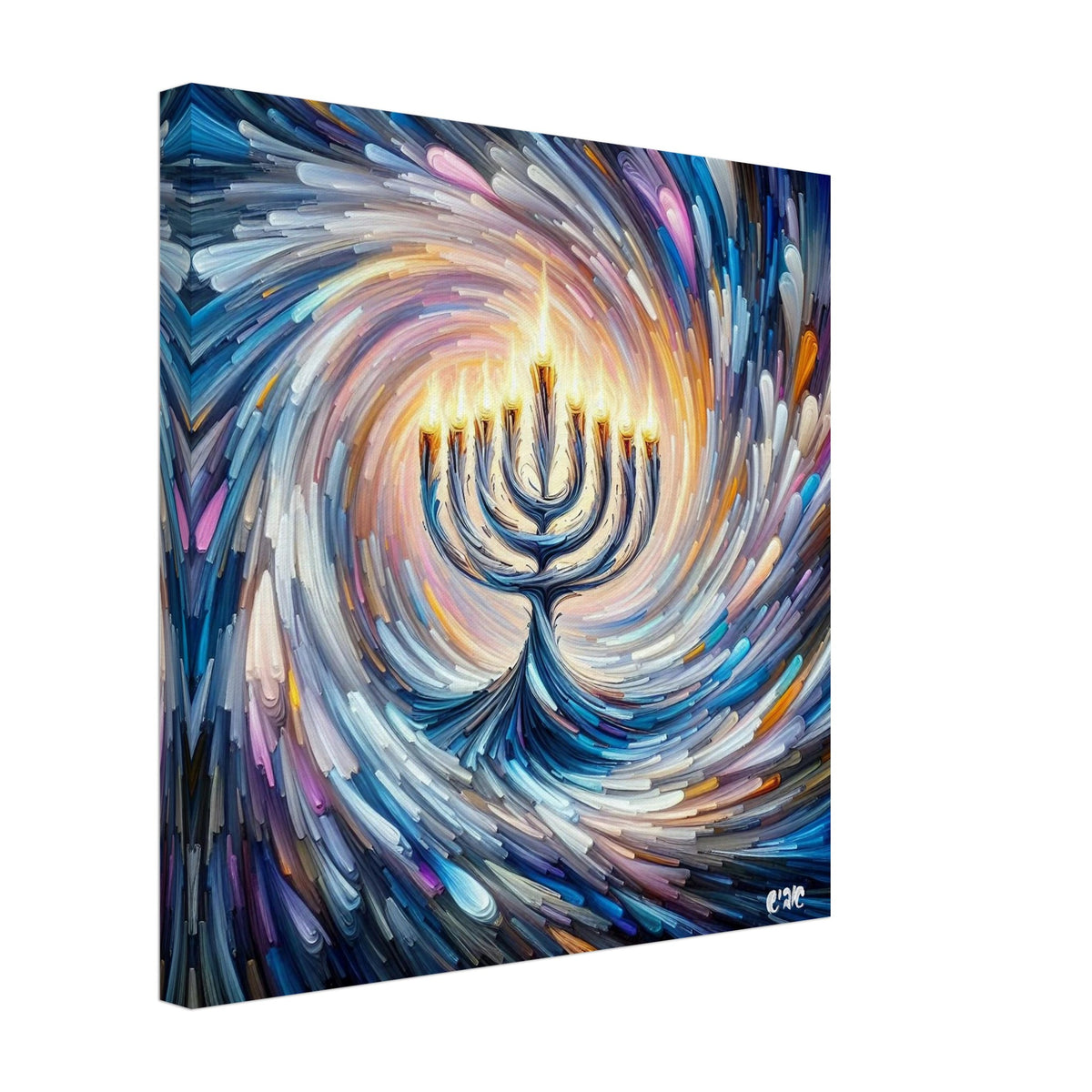 8 Nights canvas print - chanukah menorah painting by Abish, view 3
