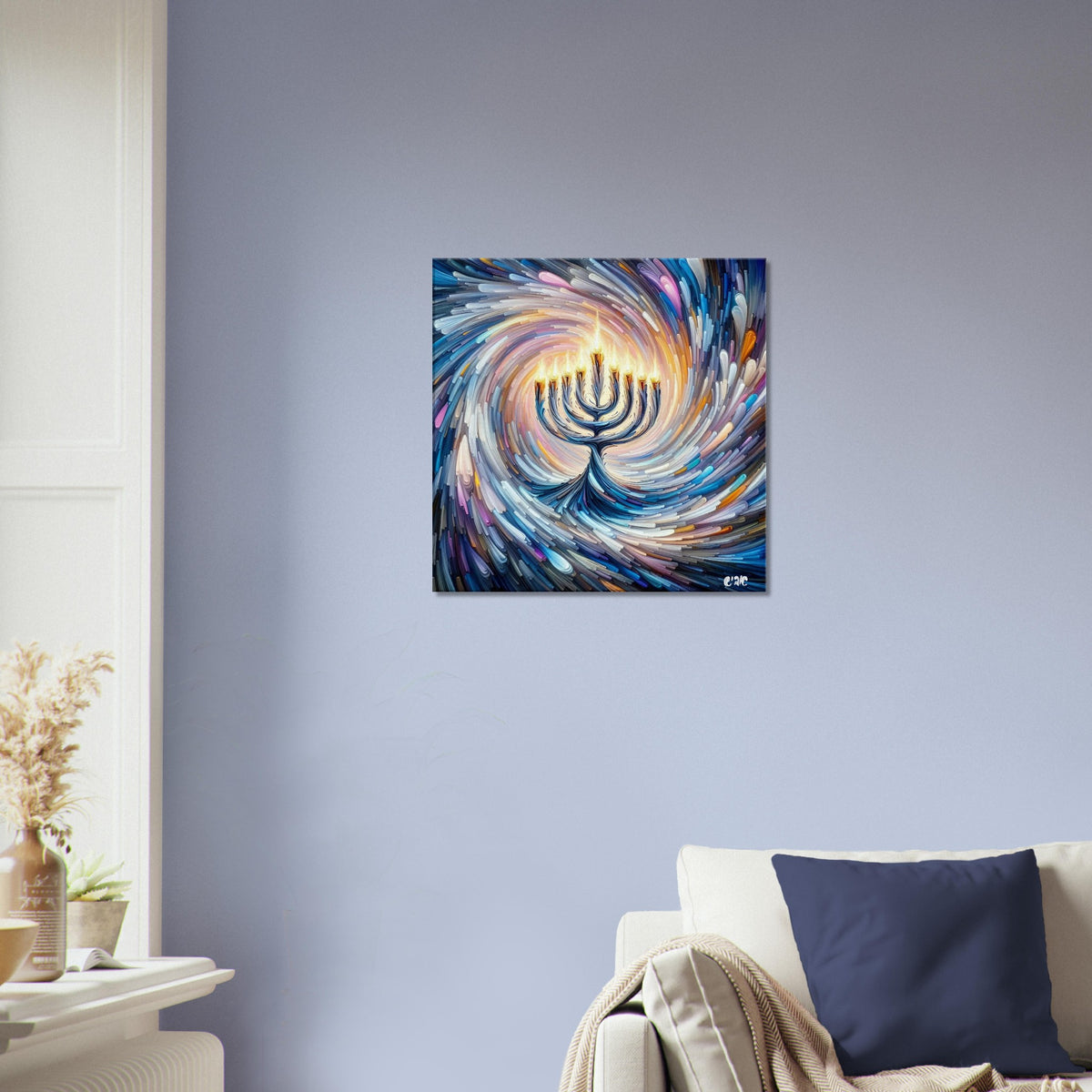 8 Nights canvas print - chanukah menorah painting by Abish, view 5