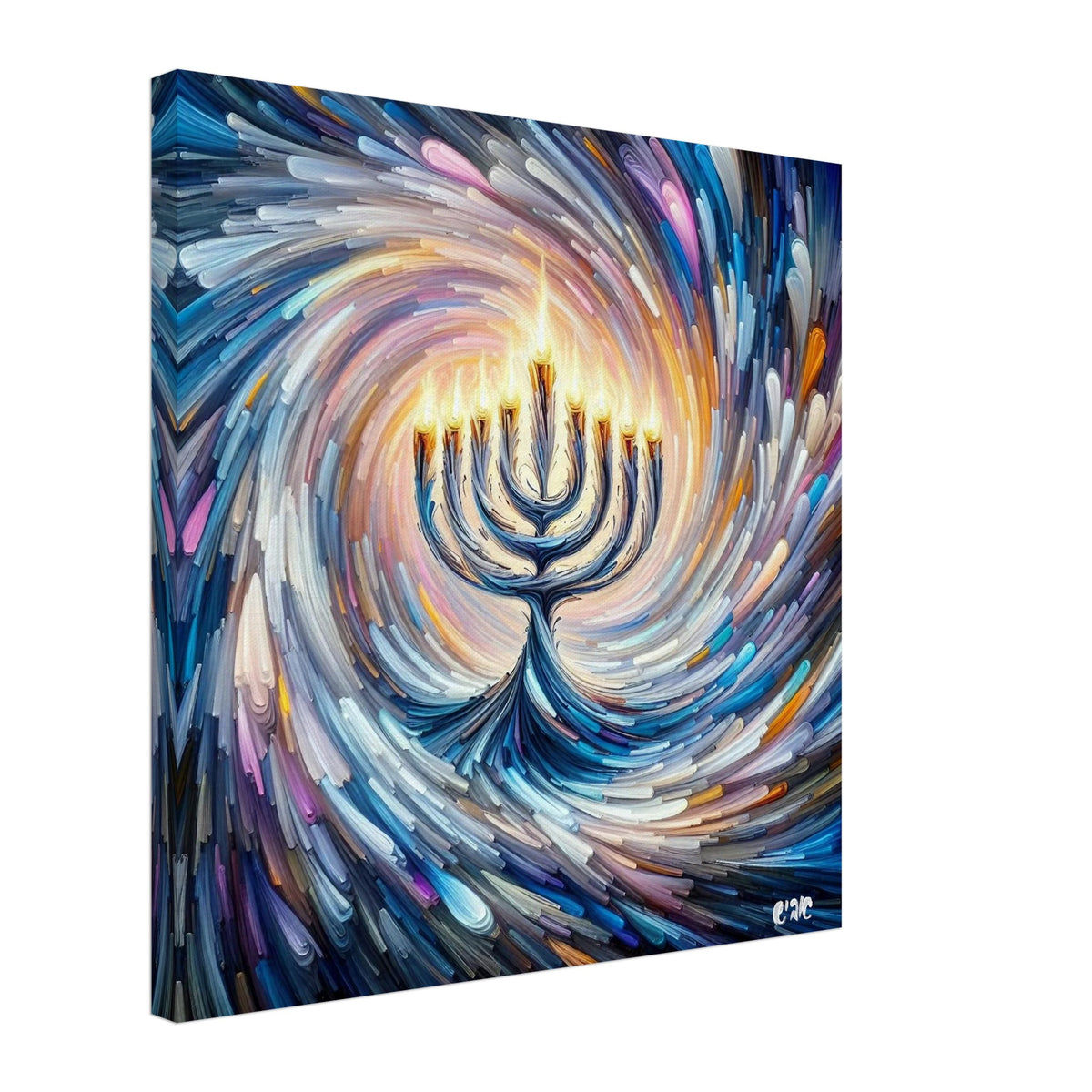 8 Nights canvas print - chanukah menorah painting by Abish, view 6